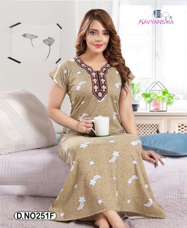 Kavyansika Vol 251 Fancy Cotton Embroidery Nighty